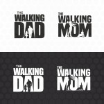 Marškinėliai poroms "The walking dad and mom" Marškinėliai poroms | Colorbee.lt